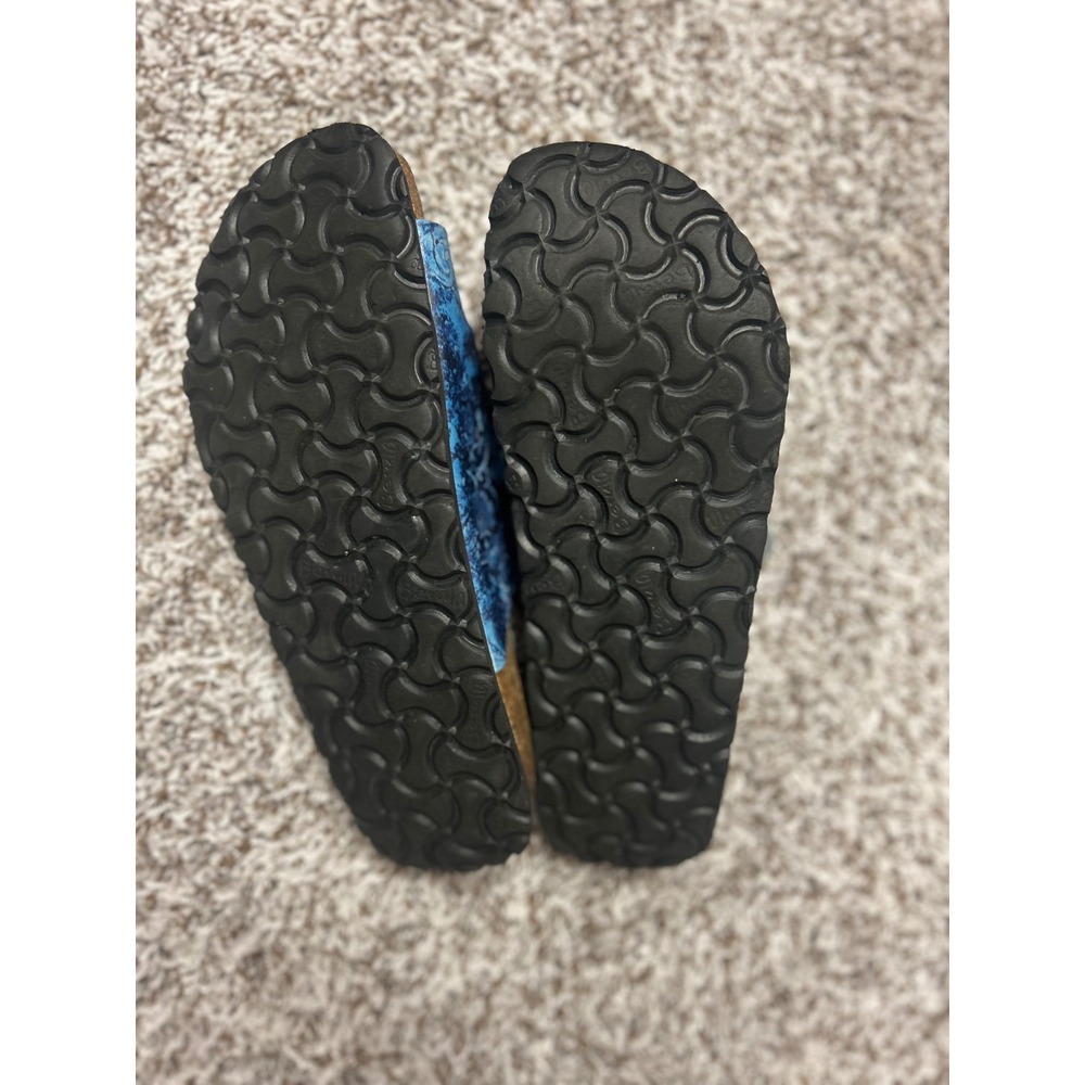 Betula by Birkenstock Florida Blue Paisley Three Strap Sandals Womens 10 L10 M8 - Picture 3 of 4